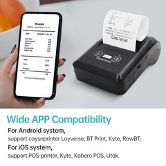 BISOFICE 58mm Portable Thermal Printer 2 Inch Wireless BT USB For IOS
