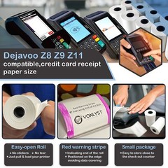 20 Rolls Credit Card Machine Paper Roll for Dejavoo Z8 Z9 Z11 Thermal
