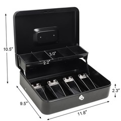 Cash Box with Money Tray and Key Lock,Safe Box for Cash Saving Key Lock Money…
