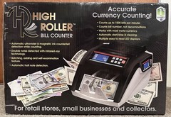 High Roller Bill Counter 80W 110V~60Hz LCD Counter Display, Counterfeit Detec.