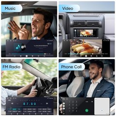 6.9-Inch Single Din Touchscreen Car Stereo – Android 2GB+64GB Type-C&USB Sing…