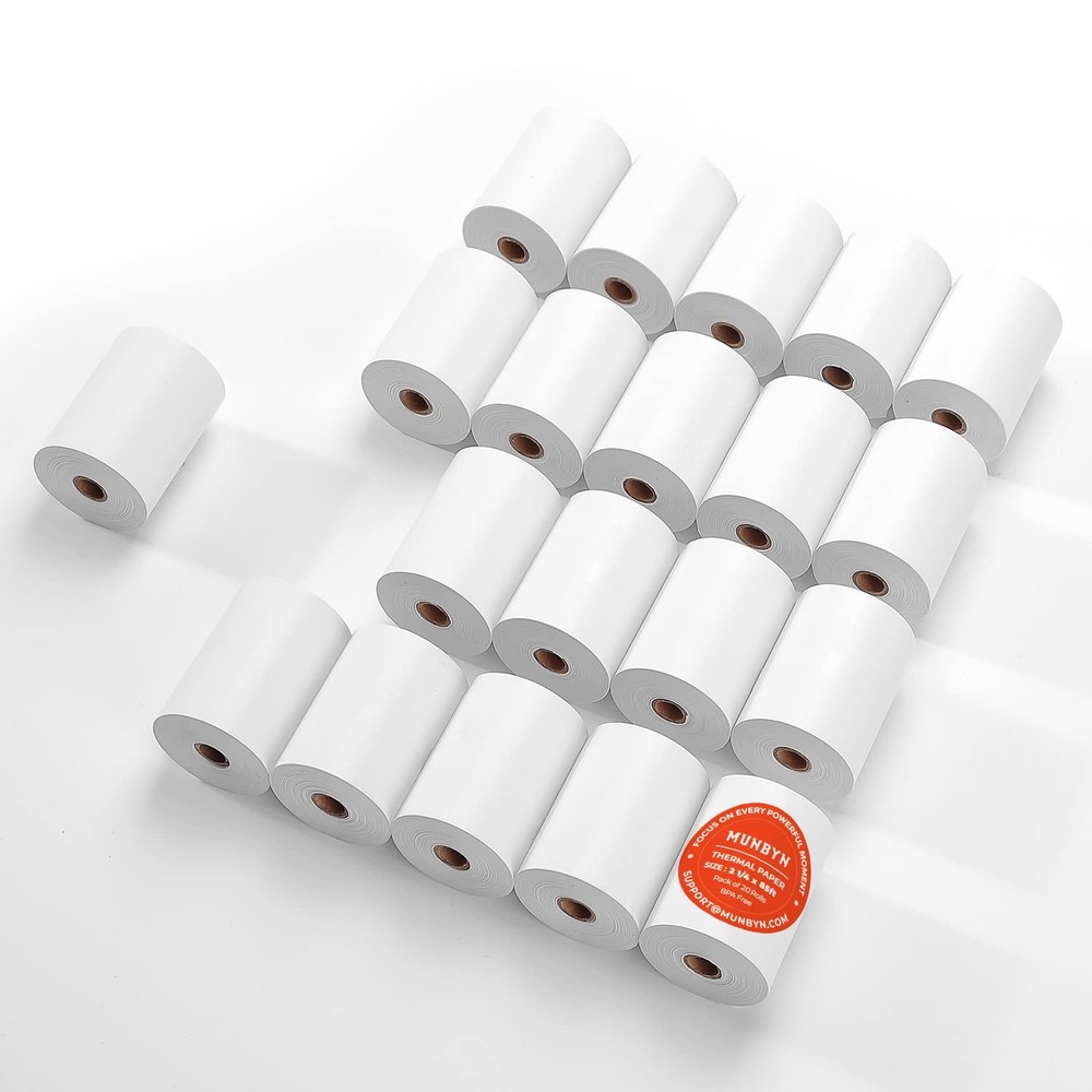 20 PCS 2 1/4 Inch x 85 ft Thermal Receipt Paper Cash Register Rolls POS Tape