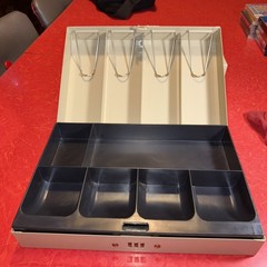 NEW Steel Cash Box MMF Industries 10 Compartment Combination COMBO Lock OPEN BOX
