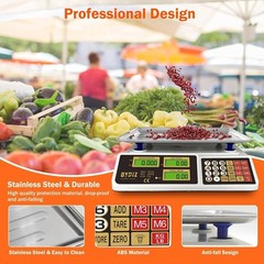 BYDIZ Digital Commercial Price Computing Scale 88lb/40kg, Dual LCD Displays