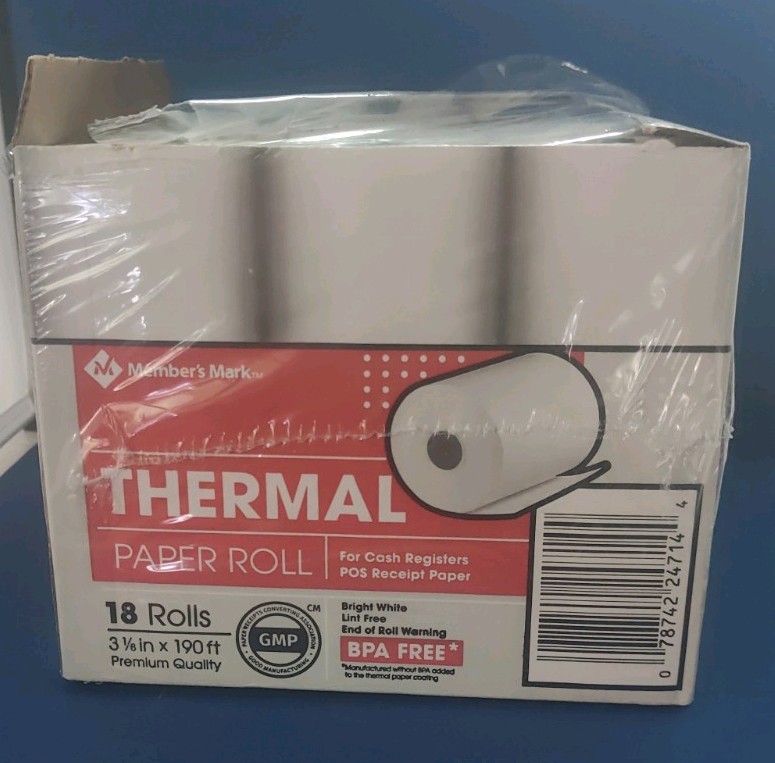 Member’s Mark Thermal Paper Roll 18 Rolls 3 1/8 in X 190 FT