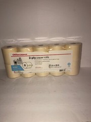 Office Depot® Brand 2-Ply Paper Rolls,2 3/4″ x 85′, Canary/White,Pack Of 10-RARE