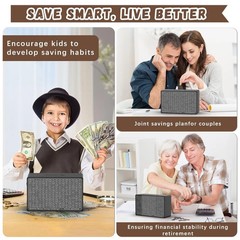 Wooden Money Saving Box Cash Vault Savings Box for 10000 5000 3000 1000 800