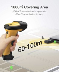 Inateck Barcode Scanner, Wireless Scanner, 2.4 GHz Adapter, 2600mAh Battery