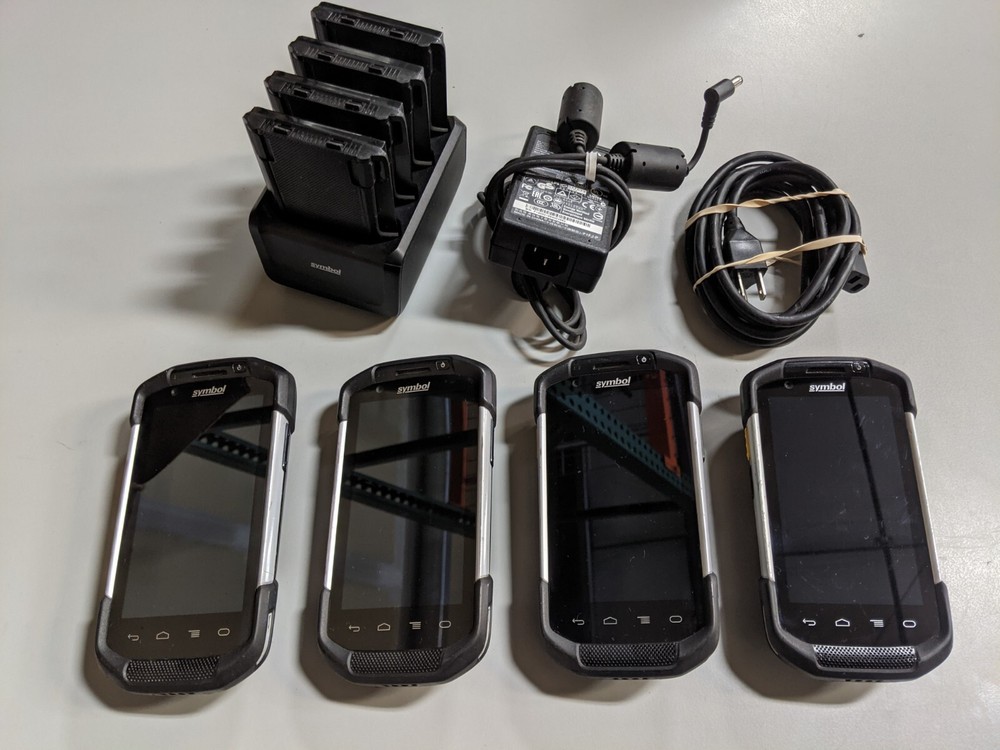 Lot of 4x Zebra Motorola TC75 TC75AH-KA11ES-A1 Barcode Scanner w/ xtra Batteries
