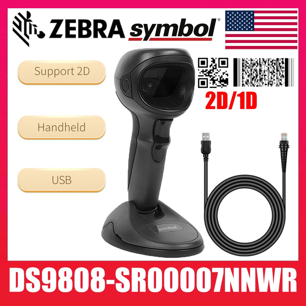 Symbol DS9808-SR00007NNWR Handheld 2D 1D Barcode Scanner USB Code Reader