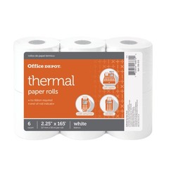 Thermal Paper Rolls, 2 1/4in. x 165ft., White, Pack Of 6, 108610