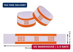 150PCS Self Sealing Cash Currency Straps Money Bands Bill Wrappers Organizer