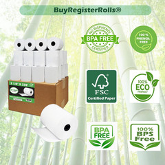 Phenol Free Thermal Paper (10 Rolls) 3 1/8 x 230 Receipt Rolls fits all Clover P