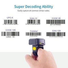 Symcode 2D Bluetooth Wireless QR Barcode Scanner,Portable Ring Wearable Finger–