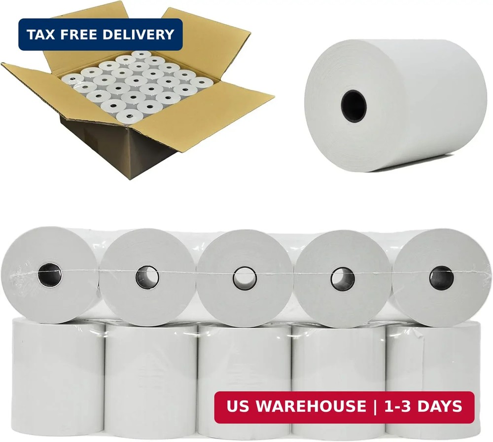 Cash Register Paper 3 1/8 x 200 Thermal Rolls 50 Pack Works With Star Micronics