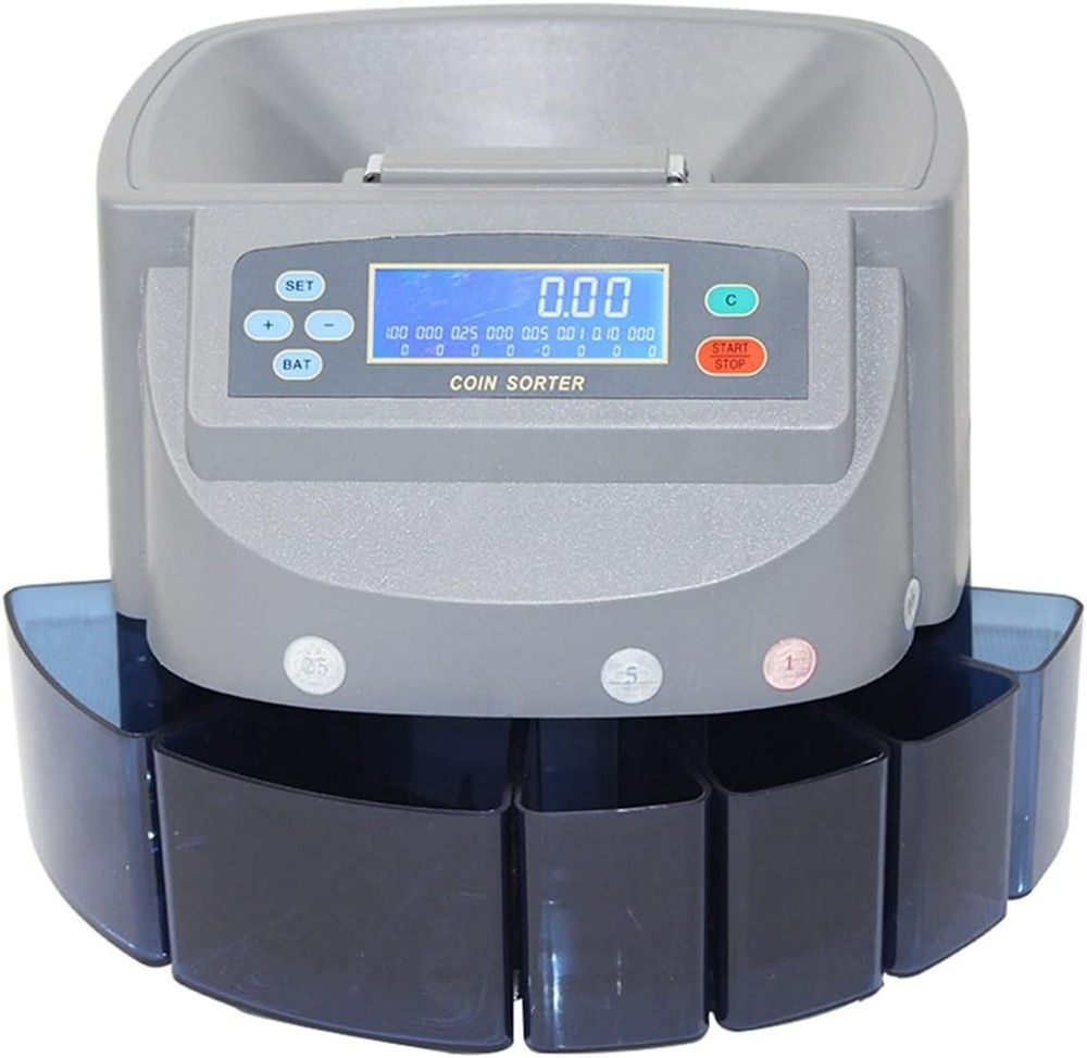 YWangQiang Money Counter Machine USD,Euro Coin Counter, Sorter, and Wrapper Coin