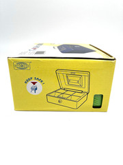 Hearthsong Metal Cash Lockbox with Plastic Inner Tray, Lock & 2 Keys 8x6x3 – NEW