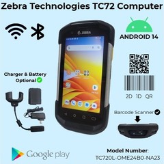 Zebra TC72 Android 14 Mobile Scanner 4GB/32GB Barcode TC720L-0ME24B0-NA3