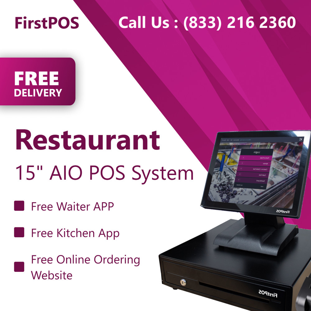 15” Touchscreen POS Cash Register Till System Restaurant Café Bar