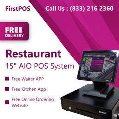 15” Touchscreen POS Cash Register Till System Restaurant Café Bar