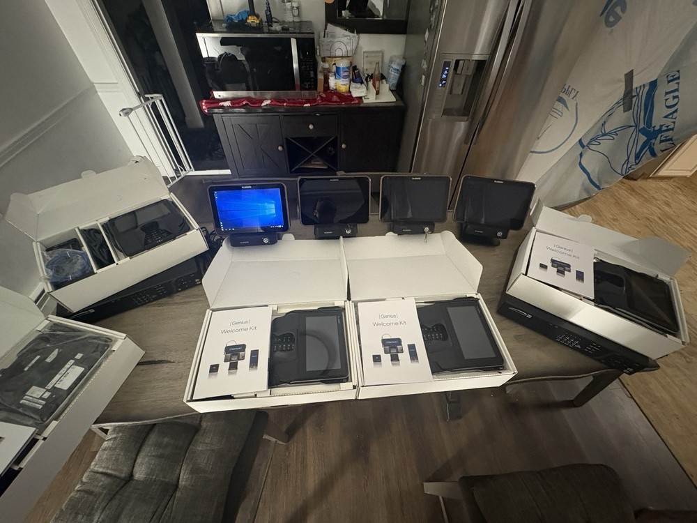 Bluebird Genius POS Touchscreen Terminal Lot w/ Boxes and Welcome Kits