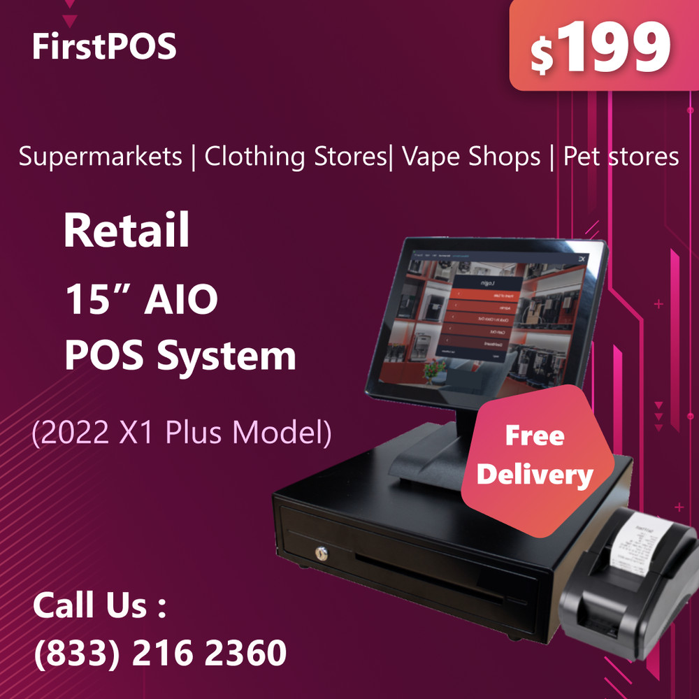 15″ All in One Touchscreen Cash Register Till System For Retail Convenience Shop