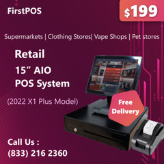 15″ All in One Touchscreen Cash Register Till System For Retail Convenience Shop