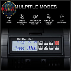 AL1000 Money Counter Machine with Value Counting for USD & EUR, UV/MG/MT/IR/DD/H