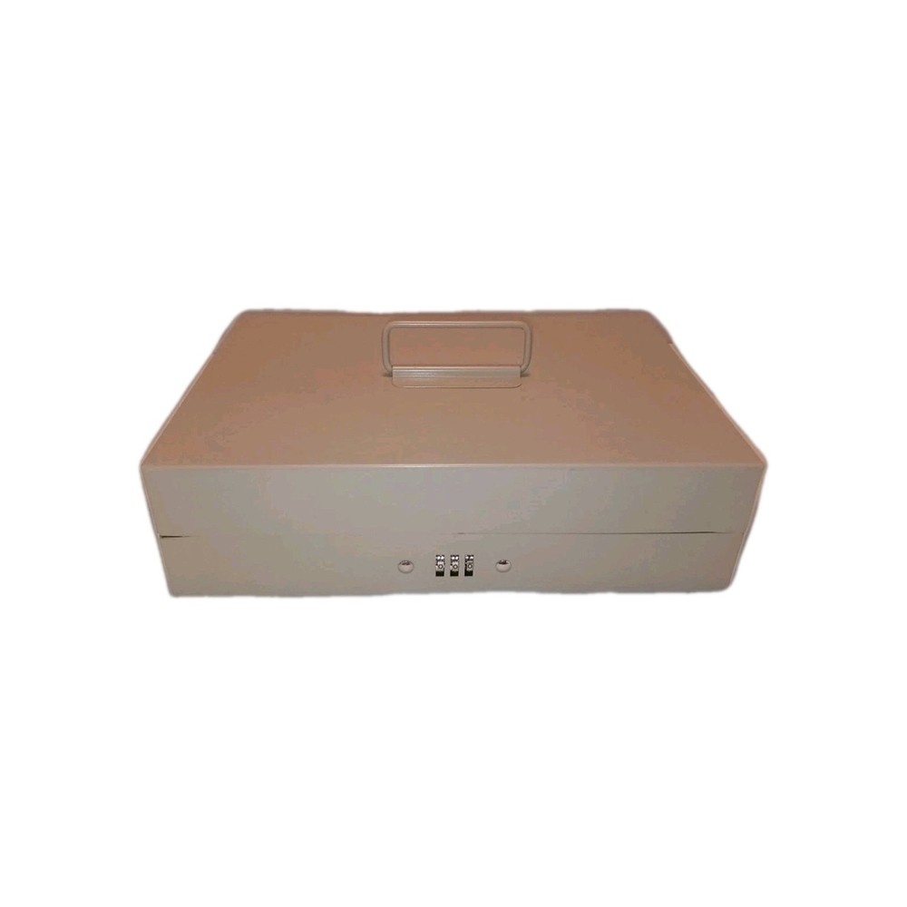 Steel Cash Box Combination Lock Small Money Organizer Removable Tray 11.5″L