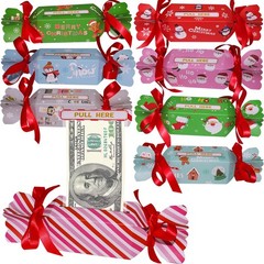 16 Pcs Christmas Money Boxes For Cash Gift Pull Surprise 200 Transparent Bags