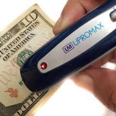 2 in 1 Mini Portable Counterfeit Money Detector Dollar US Euro GBP Fake Currency