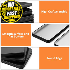 Hipiwe Metal Rectangular Cash Box with Lid – 4 Packs Currency Small, Black