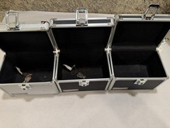 Set of 3 VAULTZ Metal Lock Boxes Security Storage Cases Silver, And Black