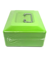 Hearthsong Metal Cash Lockbox with Plastic Inner Tray, Lock & 2 Keys 8x6x3 – NEW