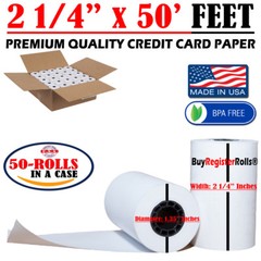 2 1/4″ X 50′ THERMAL PAPER 50 ROLLS VX520 BPA FREE VEEDER ROOT THERMAL PAPER