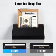 Sumerfnt Locking Cash Box with Lock and Slot, Metal Money Drop Box with 4 Key…