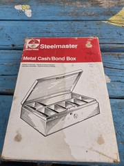 Steelmaster Metal Cash/ Bond Box, 10 1/4w, 2 1/4h, 7 1/4d. New Old stock
