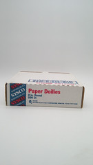 Sysco White Paper Lace Doilies 8 in. Round (500? Count) Opened Box