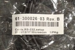 MICROSCAN, 61-300026-03, RS232 COMMUNICATION CABLE, DB-25 TO DB-9, NEW, SEALED
