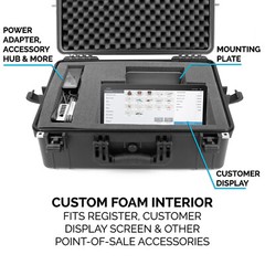 CASEMATIX Waterproof Travel Case for Square Register POS System with Case Only