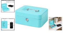 Portable Metal Cash Box with Key Lock – Scratch Resistant & Organized Money Tray