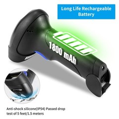 Wireless 1D 2D Barcode Scanner with Stand NetumScan Portable Automatic QR Cod…