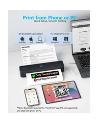 PRT Inkless Portable Printer for Travel, Wireless Thermal Printer Support 8.5…