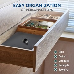 Volcora Cash Drawer Tray with Locking Cover – 14.1 x 13 x 2.5 Inch Metal Cash…