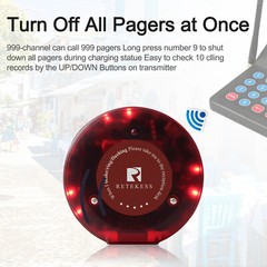 10 Buzzer for Retekess T119 Restaurant Pager System Queuing Cafe Food Truck Club