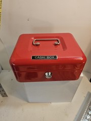 Portable Medium Steel Cash Box with Key Lock – Perfect for Home and Business