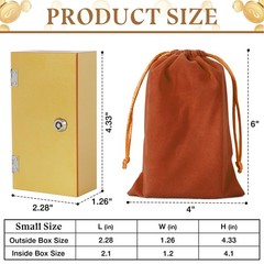 Acrylic Cash Box for Gambler Pocket Sized, Sparkling Glitter Gold Winners Bank