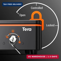 Tera 16 inch Auto Open Cash Drawer with Heavy Duty Insert Tray 5 Bill 8 Coin for