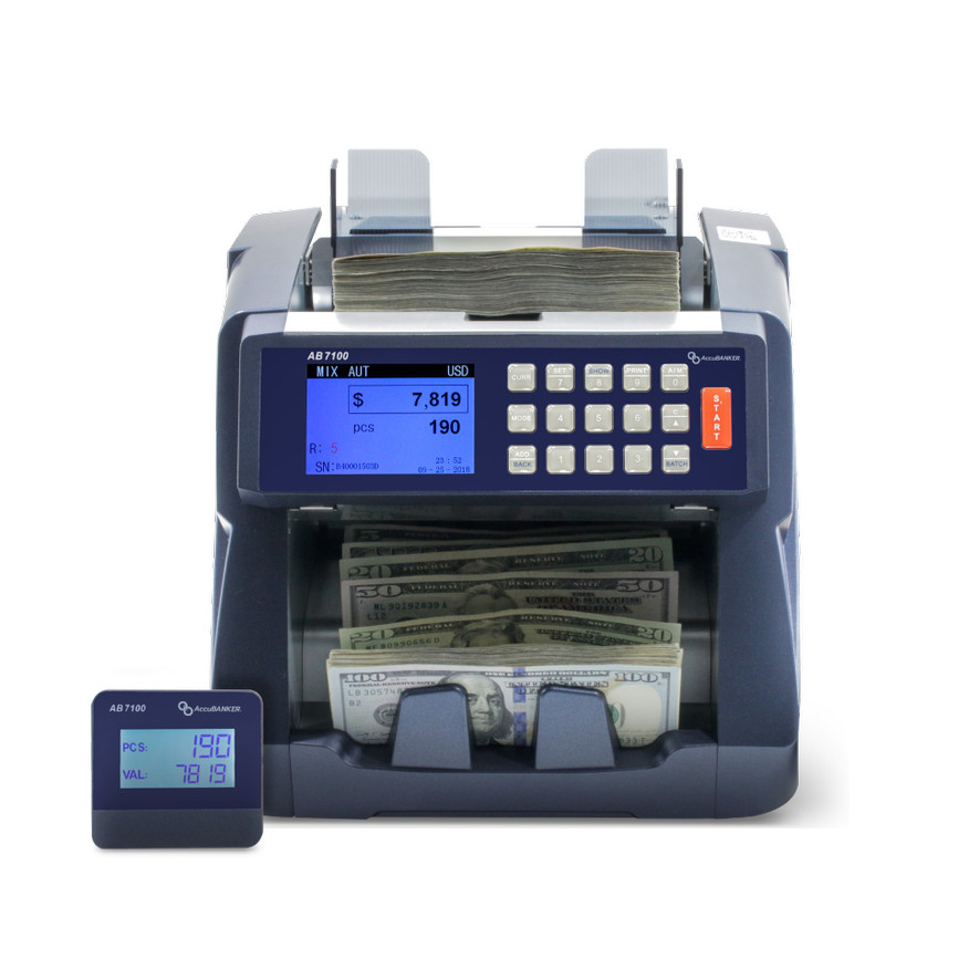 AccuBANKER AB7100 Mixed Bill Value Money Counter with Counterfeit Bill Detection