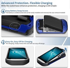 Upgraded Protective Cover Case w/Strap for Zebra TC51 TC52 TC56 TC57 TC510K Blue